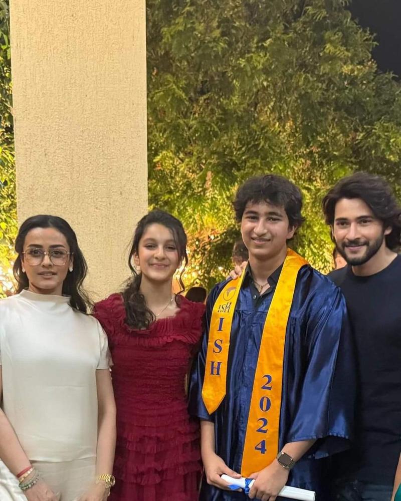 superstar-mahesh-babu-and-his-family-are-celebrating-a-significant-milestone-of-gautam-ghattamaneni-who-has-graduated-from-high-school-in-new-york